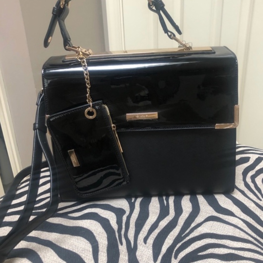 Dune London Black Satchel Crossbody Bag With Matching Coin Purse